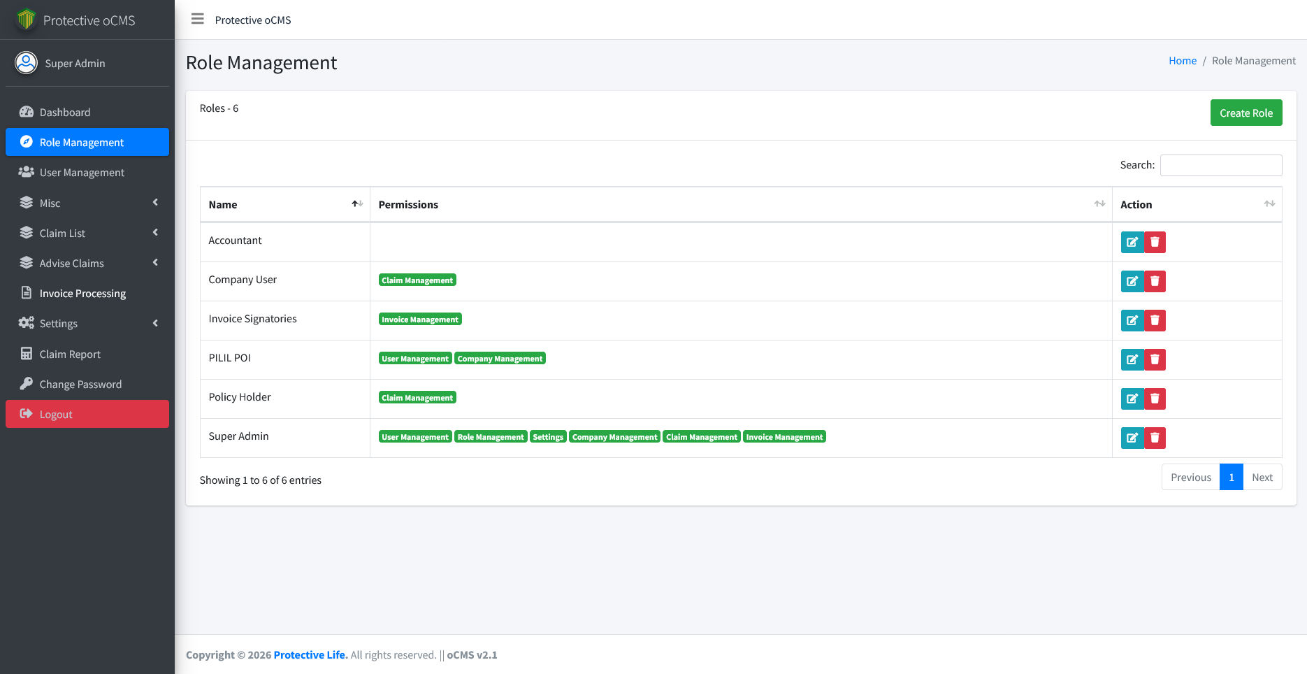 Role Management & Permission Matrix screenshot 1