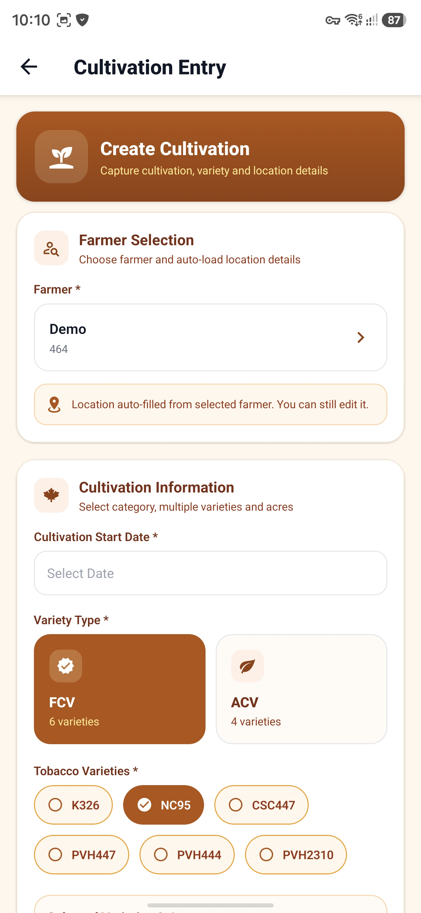 Field Cultivation Survey & Crop Yield Estimation screenshot 1