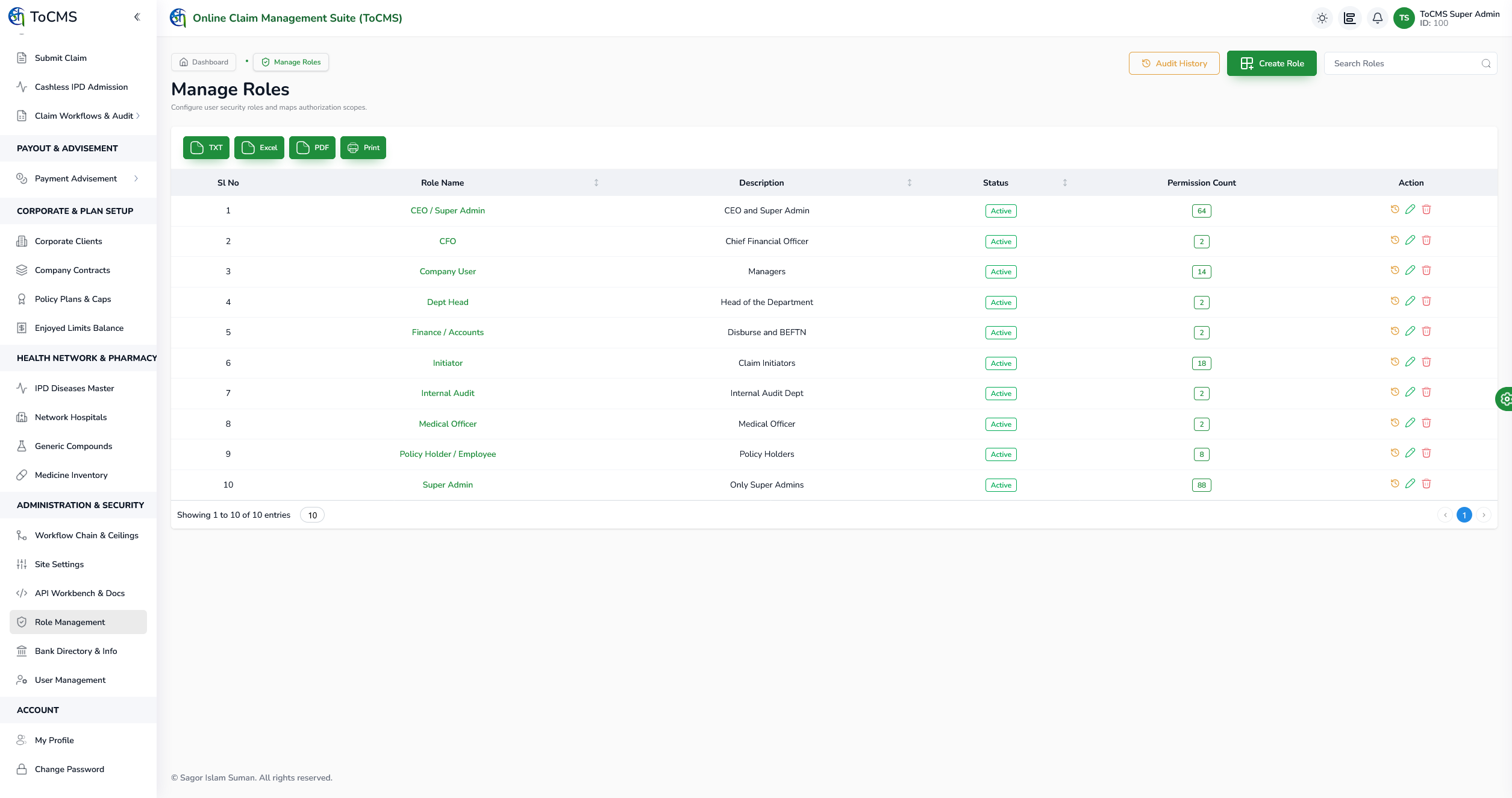 Granular Role-Based Access Control (RBAC) & Permission Matrix screenshot 1